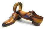 TucciPolo Solel-TP Men's Single-Buckle Monkstraps Italian Leather Handmade Luxury Shoes