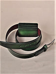 TucciPolo SET of Handmade Green Belt & Card Holder